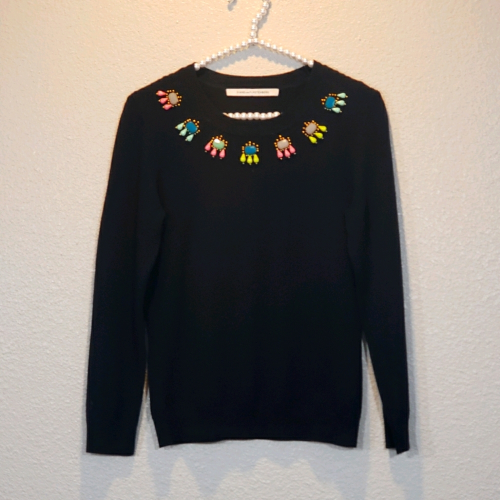 DIANEvonFarstenberg jewel neck long sleeve sweater